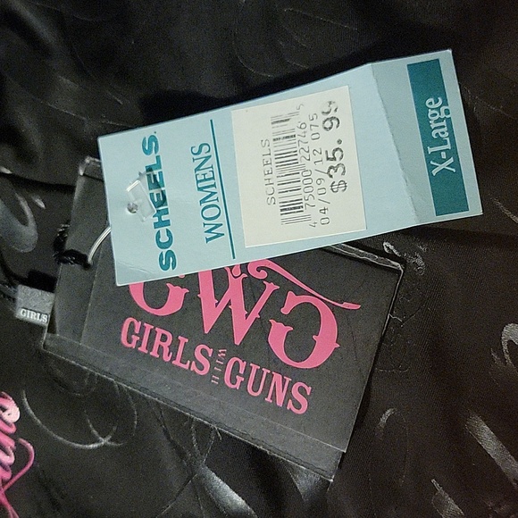 NWT Girls With Guns Scheels Black Pink Women's Swimsuit Bottom Cheek Thong Sz XL - Picture 5 of 6